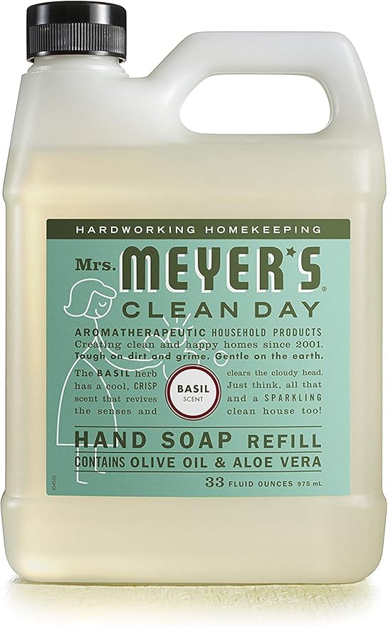 Mrs. MEYER'S CLEAN DAY Liquid Hand Soap Refill Scent Variety Pack (Lemon Verbena + Lavender + Basil)