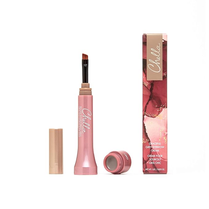 Chella Eyebrow Cream, Graceful Grey - Vegan, Cruelty Free, Paraben Free, Gluten Free Eyebrow Pomade Makeup - Long Wearing, Velvet Consistency, Water Proof