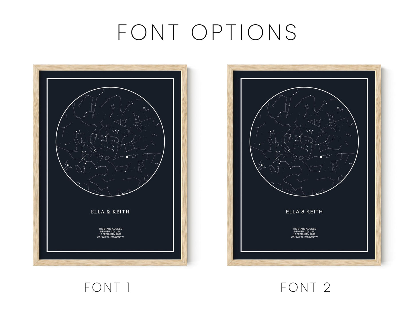 HAUS AND HUES Custom Star Map Poster with Frame - Personalized Night Sky Celestial Print - Unique Mother's Day Gift or for Wedding, Newlyweds, Anniversary, Birthdays, Engagements - Gift for Her