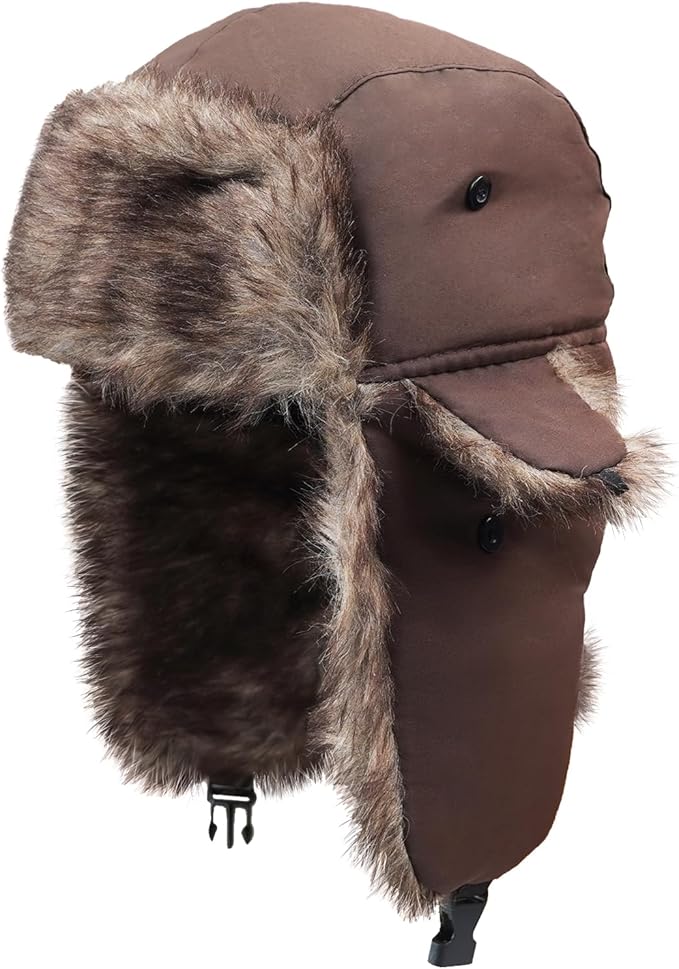ONWAY Trapper Hat Winter Hats for Women Men with Faux Fur Ear Flaps