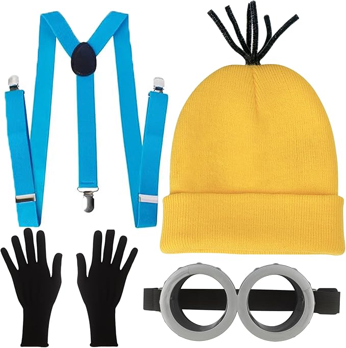 Halloween Costume Accessories Adult Yellow Beanie Hats for Men Women for Cosplay Party Set