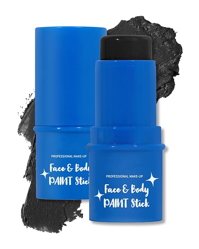 Black Face Paint Stick, Waterproof Highly Pigmented Full Body Paint for Adults, Eye Black Stick for Baseball Football Sports,Body Face Painting for SFX Cosplay Halloween Makeup 08