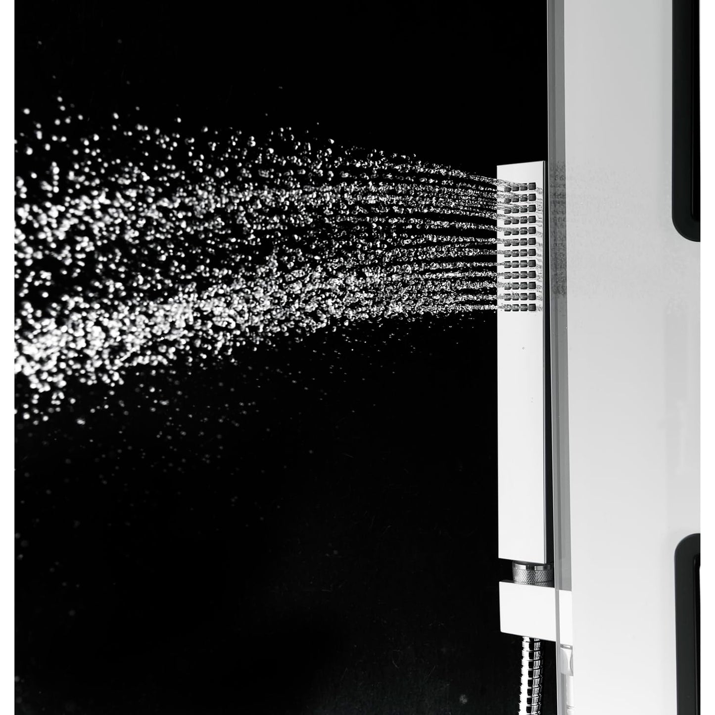 Blue Ocean ™ 59” Aluminum SPA8659 Thermostatic Shower Panel Tower with Rainfall Showerhead, 3 Sets Body Nozzles, and Handheld Showerhead, Shower Column