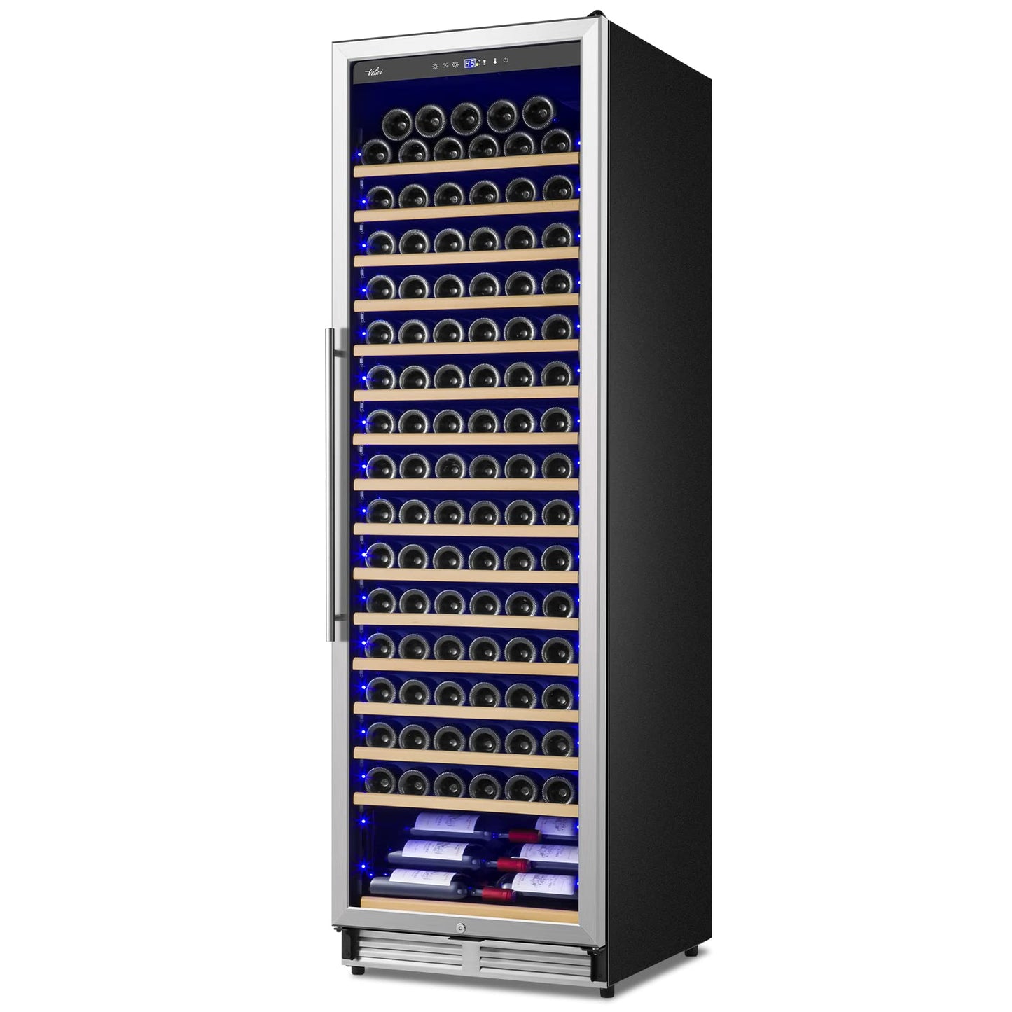 Velivi Upgraded 24 Inch Wine Cooler Refrigerator, 190 Bottles Wine Fridge with Professional Temperature Control System, Freestanding or Built-in installation, Quiet Operation