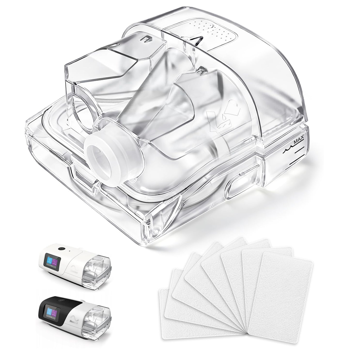 Water Chamber for AirSense 11 with CPAP Filters, 24 Packs Filters Perfect Fit and Seal Water Tank Compatible with AirSense 11 & AirCurve 11 Machines, Reliable CPAP S11 Supplies