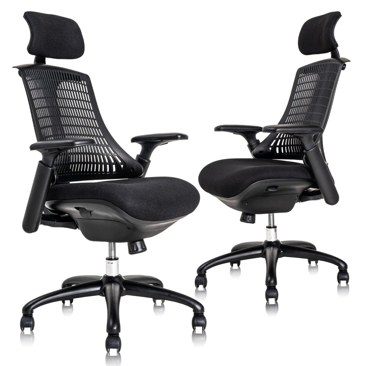 LuxErgo Ergonomic Mesh Office Chair Executive High-Back Mesh Chairs with Adjustable Headrests & Armrest Comfy Home Office Desk Chairs, Tilt Lock and Lumbar Support, Big and Tall, Black