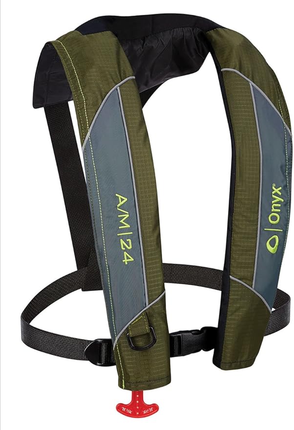 Onyx A/M-24 Automatic/Manual Inflatable Life Jacket, U.S. Coast Guard Approved, Low Profile, Compact Design, Manual Conver...