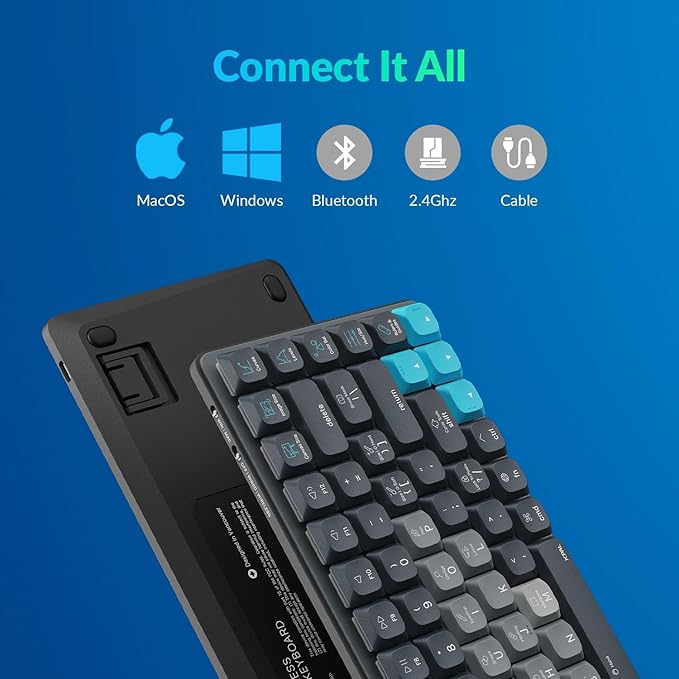 JCPAL Adobe Photoshop Keyboard • Dash Wireless Shortcut Keyboard for Mac and PC • Shortcut Hotkeys, Color-Coded Key Guide, Fully Customizable, Compact Low-Profile Design