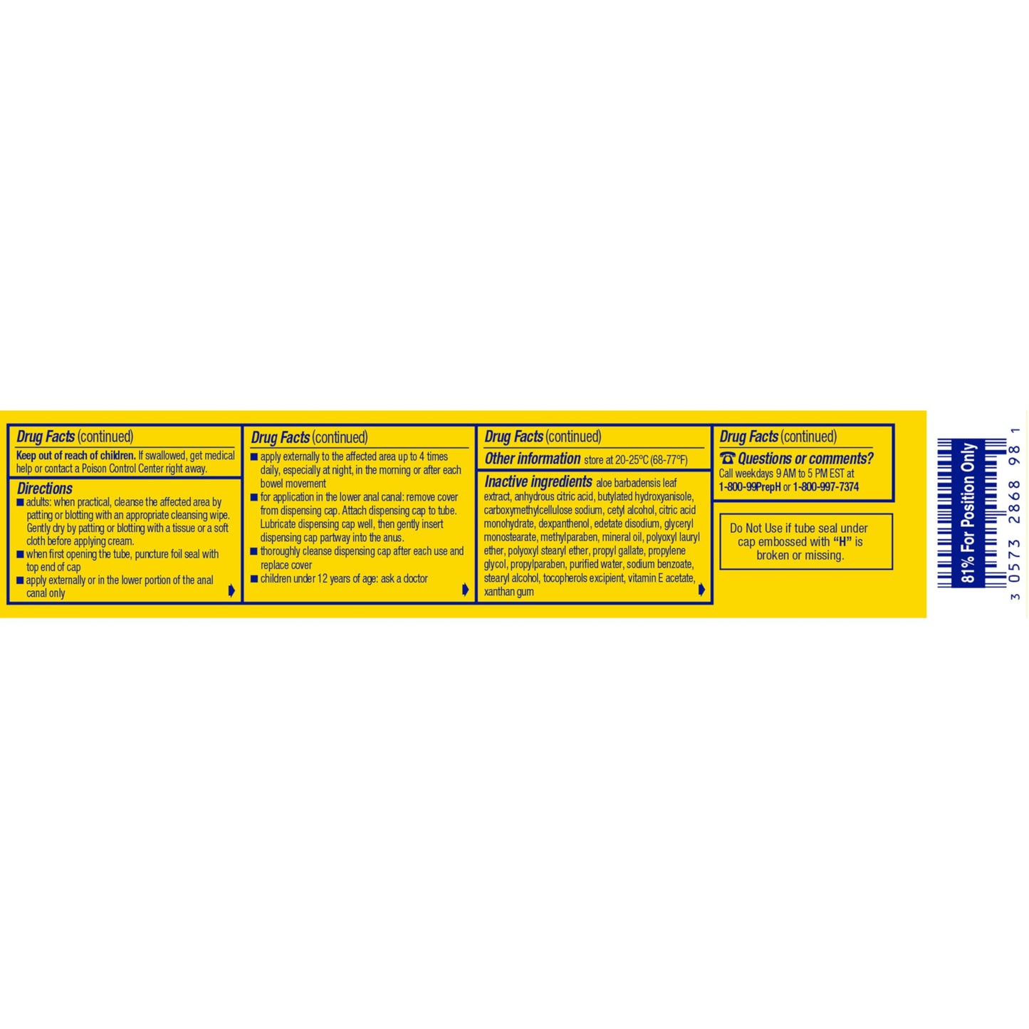 Preparation H Hemorrhoid Symptom Treatment Cream (2 x 1.8 Ounce Tube), Maximum Strength Multi-Symptom Pain Relief with Aloe