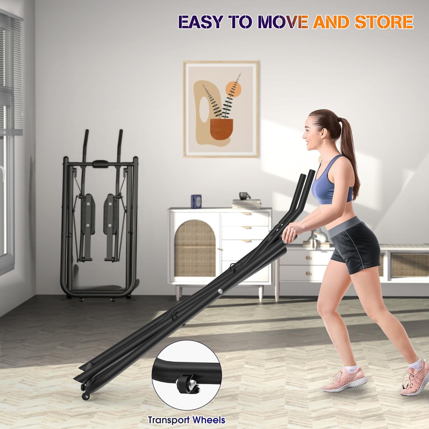 FovemiG Air Walk Elliptical Glider Machine,Ellipse Machine for Home Cross-Training Arm/Leg Cardio Workout Equipment,Fully Assembled Low-Impact Design for Home Gym,600LBS Loading Capacity-New Version