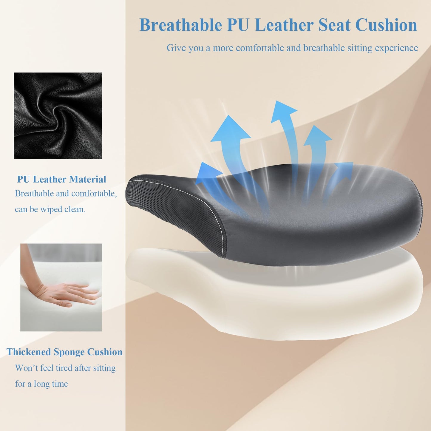 Office Chair PU Leather Cushion, Ergonomic Desk Chair with Flip-Up Arms, 300 LBS Home Office Desk Chairs Adjustable Seat Height & Lumbar Support, Executive Comfy Swivel Task Computer Chair