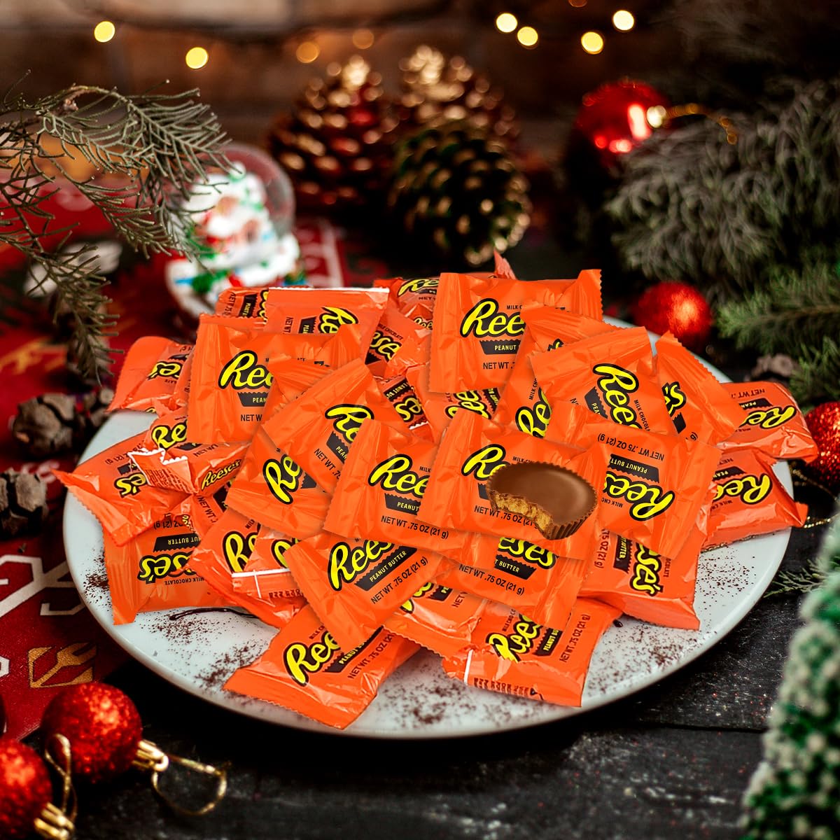 Milk Chocolate Peanut Butter Cups Bulk - Individually Wrapped Miniature Peanut Bite-Size Treat Candies Snack Encased in a Crunchy Milk Rich Chocolate Shell Melt in Your Mouth Craving, 5lb Bag, Party Candy