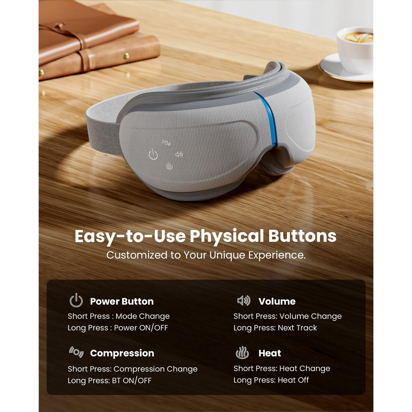 BOB AND BRAD Eye Massager with Heat and Cooling, EyeOasis 2 Eye Mask for Migraines FSA Eligible/HSA Eligible, Heated Face Massager for Dry Eye Migraine Relief, Warm Compress for Eyes Strain Relief