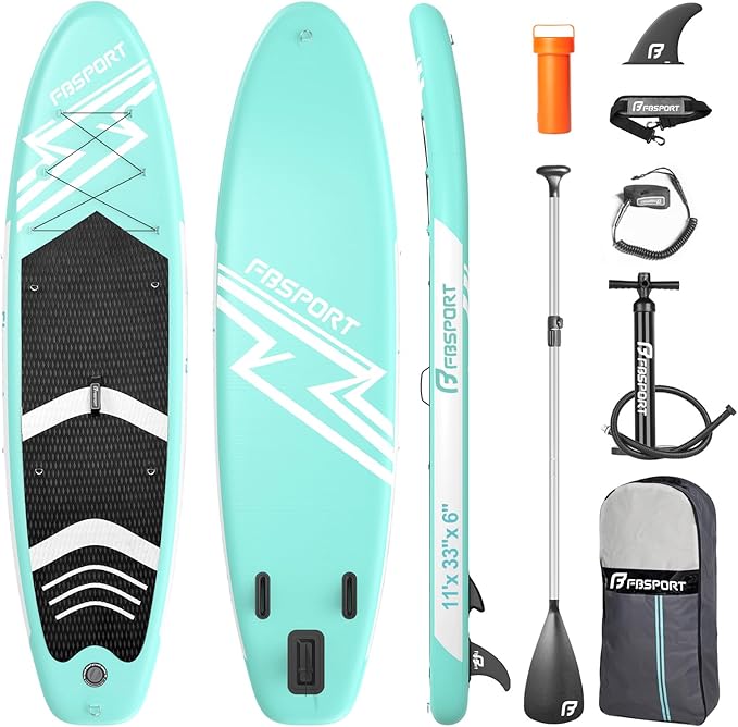 FBSPORT 11' Premium Stand Up Paddle Board, Yoga Board with SUP Accessories & Carry Bag | Wide Stance, Surf Control, Non-Sl...