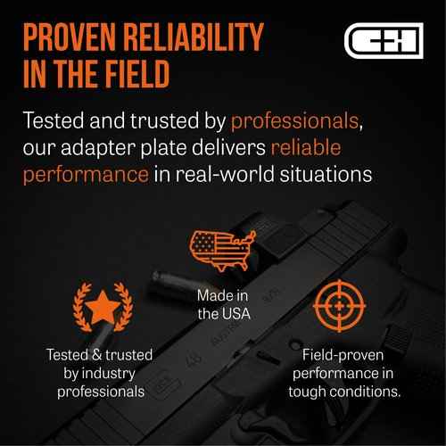 C+H Red Dot Mounting Plate Compatible with Walther PDP 1.0 | Compatible with Trijicon RMR/SRO | Holosun 407C/507C/507Comp/508T | Made in The USA