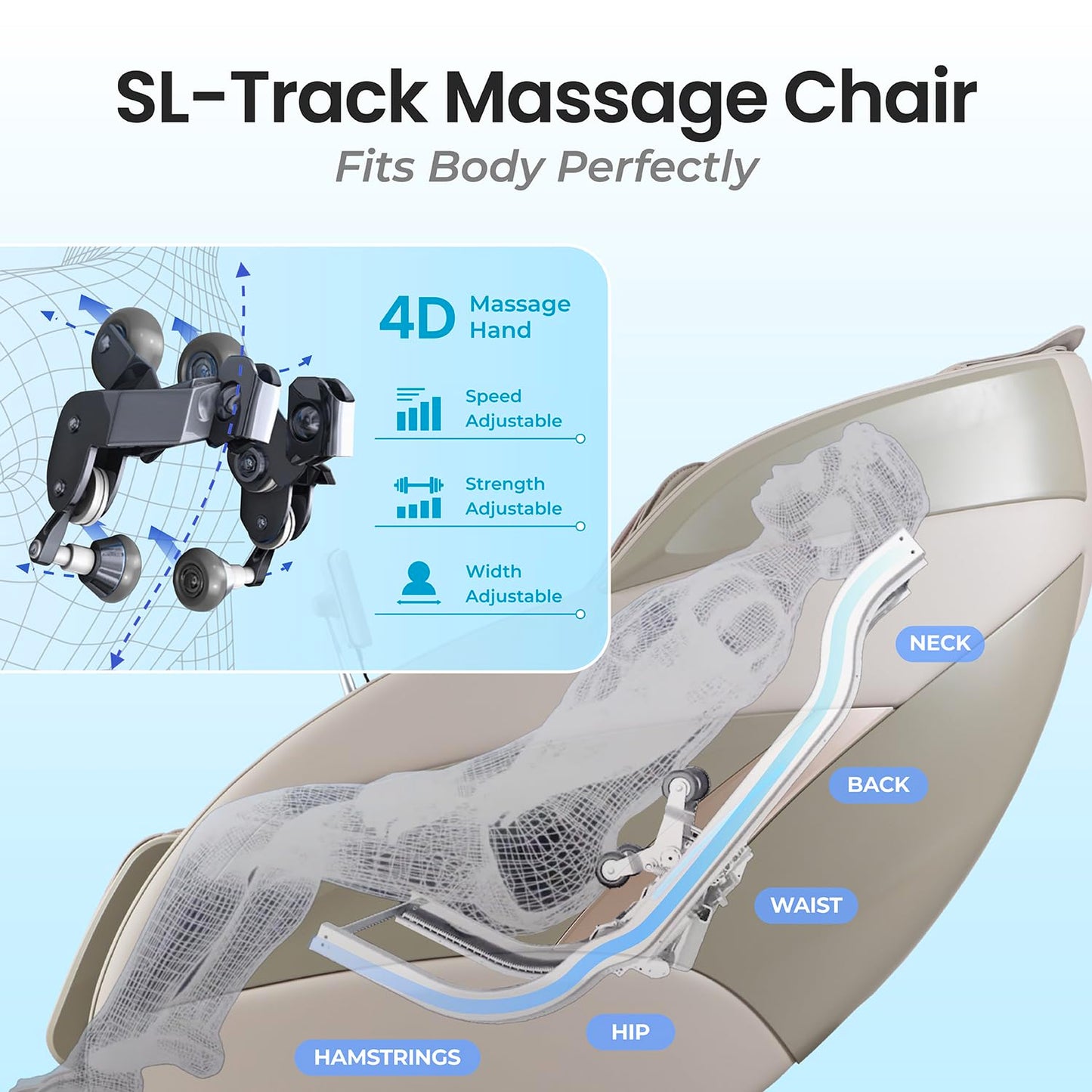 Titan 4D Endor l Full Body Massage Chair l 4D Massage Roller l SL Track l 3 Stage Zero Gravity Reclining l Vertebral Massage l Soothing Lumbar Heating l Bluetooth Speakers (Black)