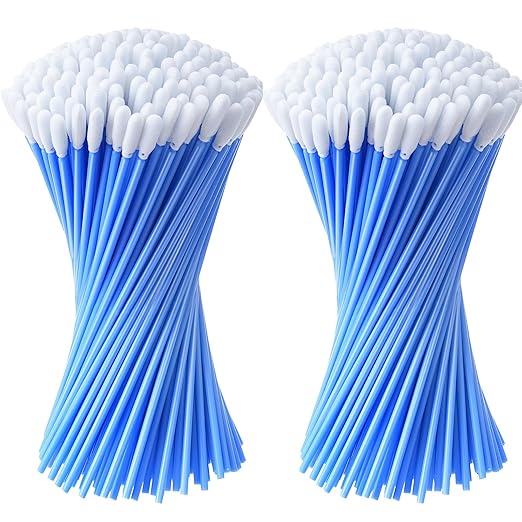 Chinco 200 Pieces Foam Swab Sponge Swab Foam Tips Sponge Stick for Ink Jet Printer Print Head Camera Optical Lens Optical Equipment (Blue,6.42 Inch)