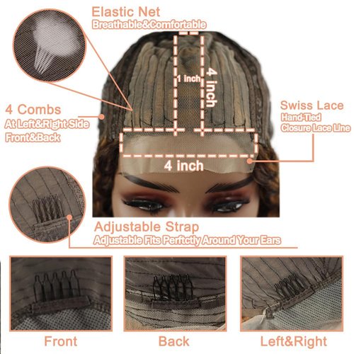 Hydtxc Chocolate Dark Brown P4/30 Deep Wave Lace Front Wigs Human Hair 200% Density Lace Frontal Closure 5X5 Lace Front Human Hair Wigs Pre Plucked For Black Women