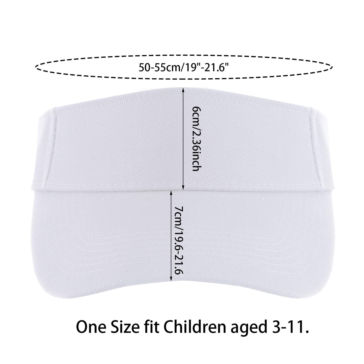 Topbuti Kids Girls Boys Visor Sports Athletic Sun Visor Hats Adjustable Cotton Tennis Golf Visor Hat Beach Hat Baseball Cap (White)