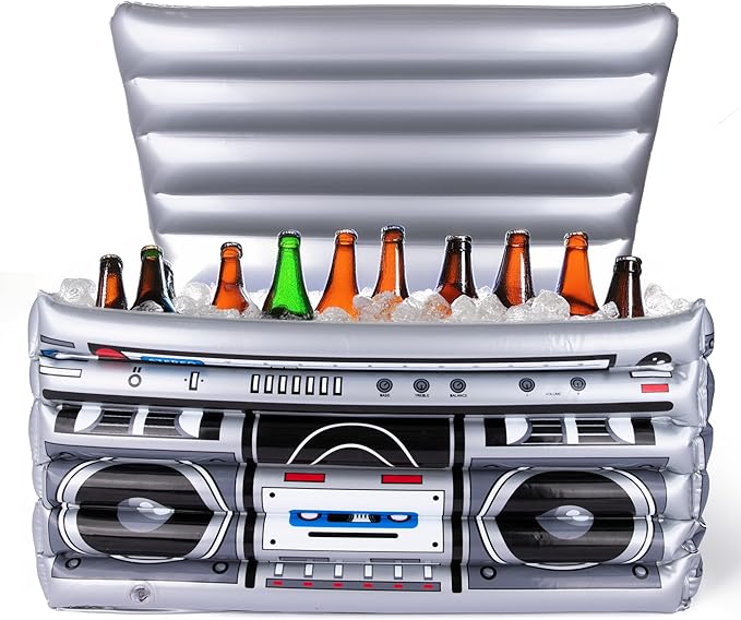 ArtCreativity 80's/90's Style Inflatable Boom Box Cooler Decoration - 24" Wide - Large Inflatable Drinker Cooler for Hip H...