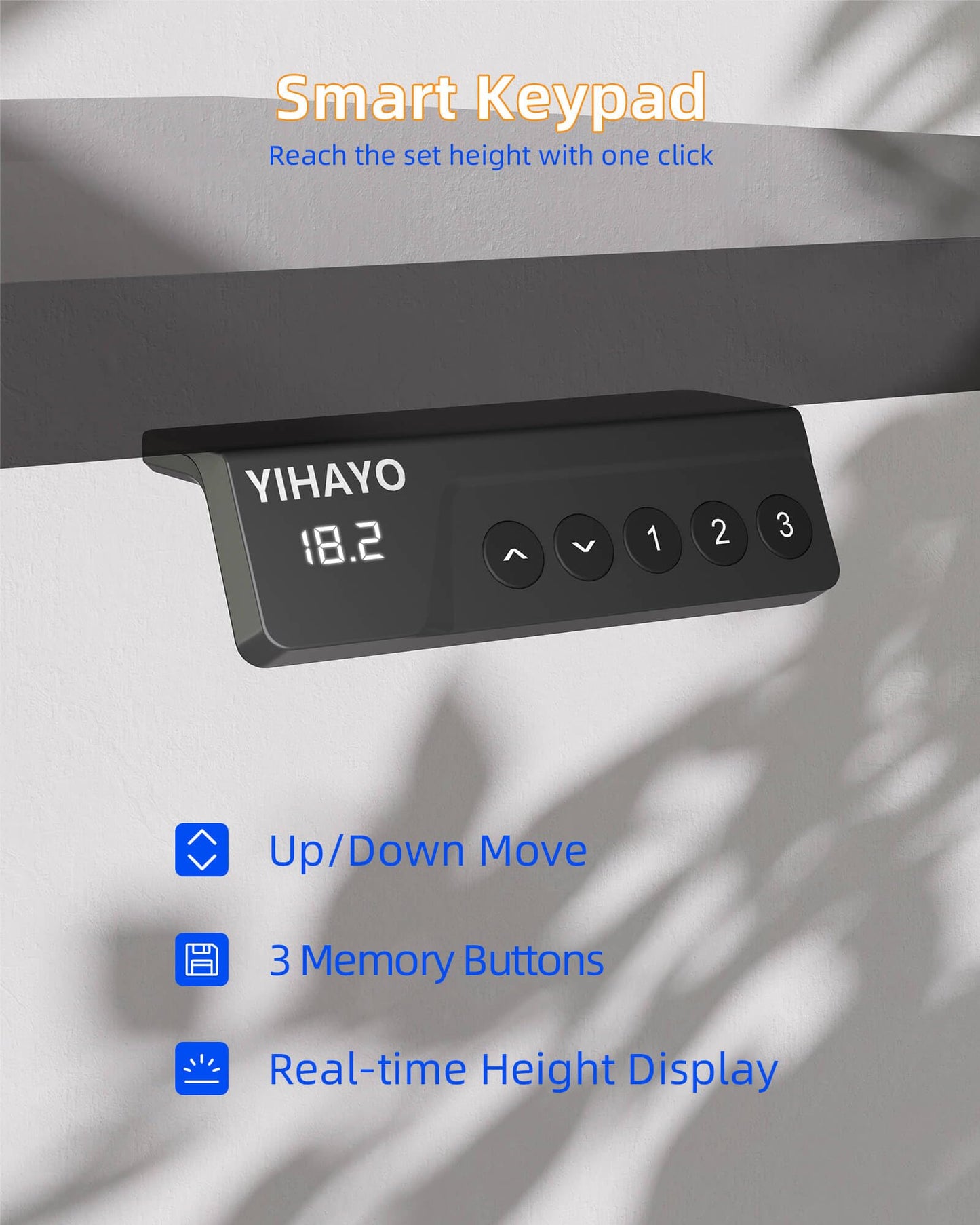 YIHAYO Low Height Adjustable Desk, Lifts 18.1-28.3 Inches, Electric Standing Desk for Short People, 60 x 24 Inches Computer Table with Splice Board for Home Office, Black
