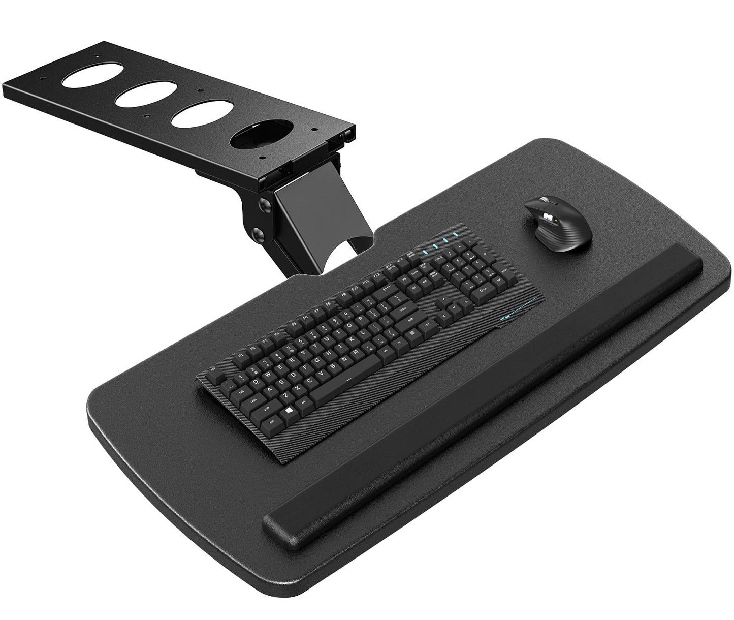 HUANUO Keyboard Tray Under Desk, 360 Adjustable Under Desk Keyboard Tray Slide Out, Ergonomic Pull Out Keyboard Tray Under Desk, 25"W x 9.84"D