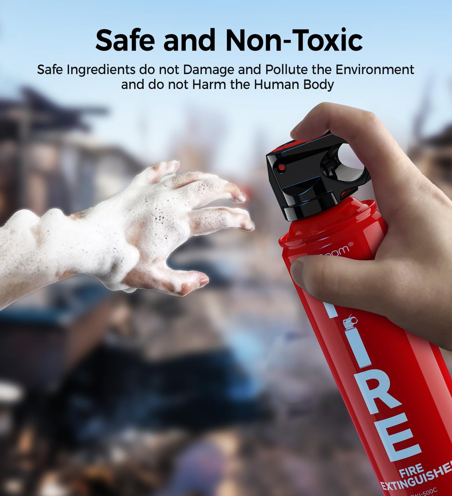 AmzBoom Fire Extinguishers Water-based for Home Kitchen, Car, & Boat 3 Pack–Portable Small Fire Spray with Mounting Brackets–A,B,C,K Multi-Purpose Fire Protection, Eco-Friendly, Compact & Easy to Use.