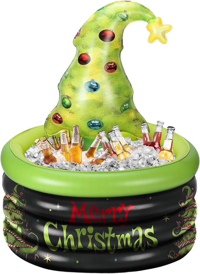 Bencailor Christmas Party Decoration Inflatable Lime Green Christmas Tree Cooler Blow up Pool Birthday Xmas Party Favor Su...