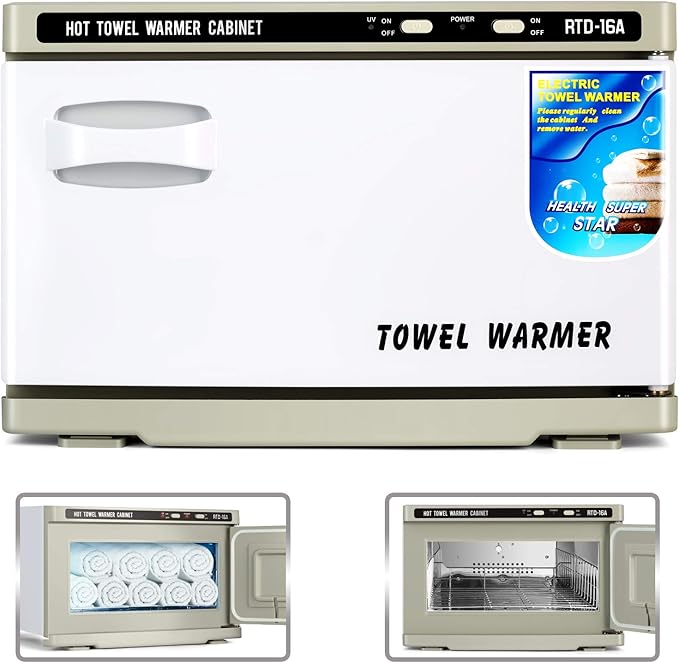 Artist hand Hot Towel Warmer Cabinet, 16L Large Capacity Towel Warmer Fast Heating Stainless Steel Cabinet for Bathroom, Spa Esthetician, Salon, Facial, and Family Use (16L)