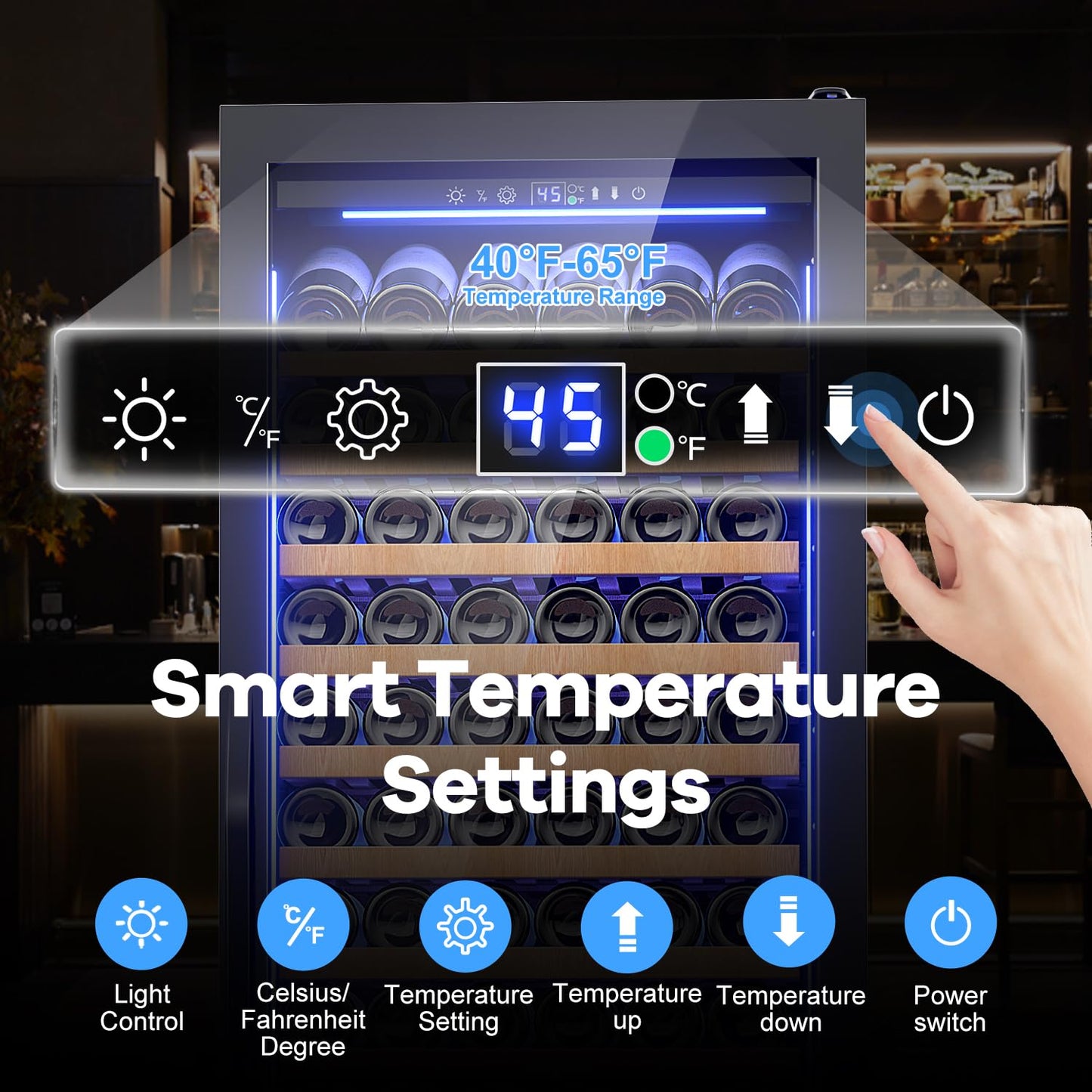 Velivi 24" Wine Cooler Refrigerator Black, 24 Inch Wide Large Capacity Freestanding/Built in Wine Fridge for 154 Bottles with Safety Lock, Professional Wine Cellar with Glass Door