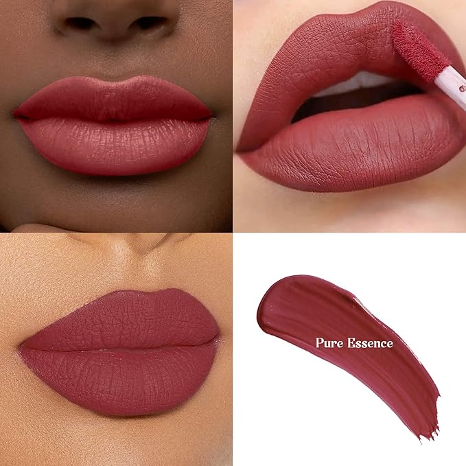 Pure Essence Liquid Lipstick - Long-Lasting, Smudge-Proof, Transfer-Resistant Lip Color,Waterproof, Non-Transfer Formula