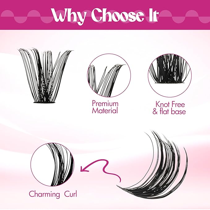 Lash Clusters Fluffy 60D+80D 10-18mm Mixed Tray Thick Eyelash Clusters D Curl Individual Lashes 259pcs Eyelash Extension Clusters Wispy Soft DIY Lash Extensions (60D+80D-0.07-D,10-18mm)
