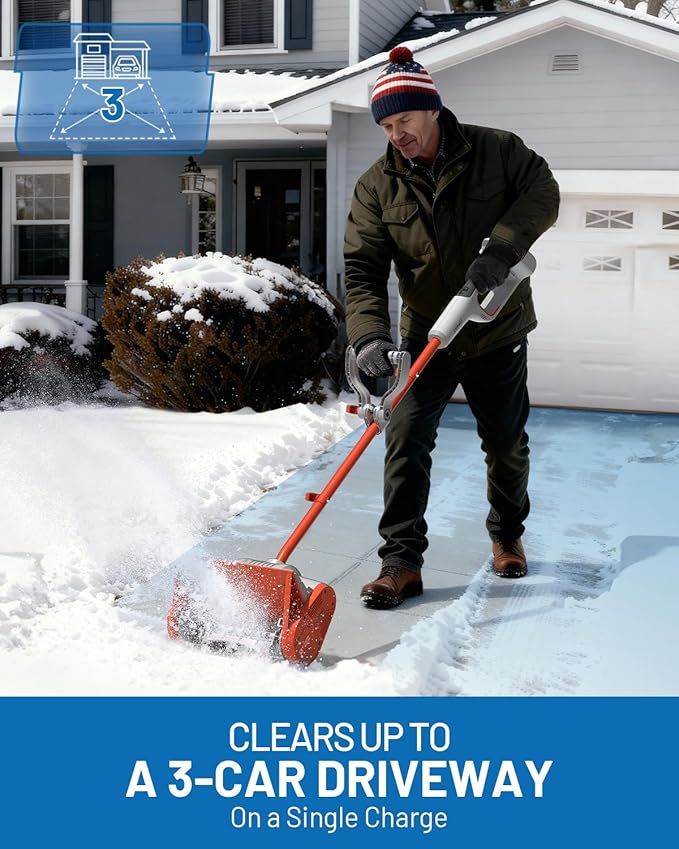 Litheli Cordless Snow Shovel, 13-Inch Battery-Powered Snow Blower with 4.0Ah Battery, Easy to Use Snow Thrower for Driveways, Sidewalks, Decks & Patios