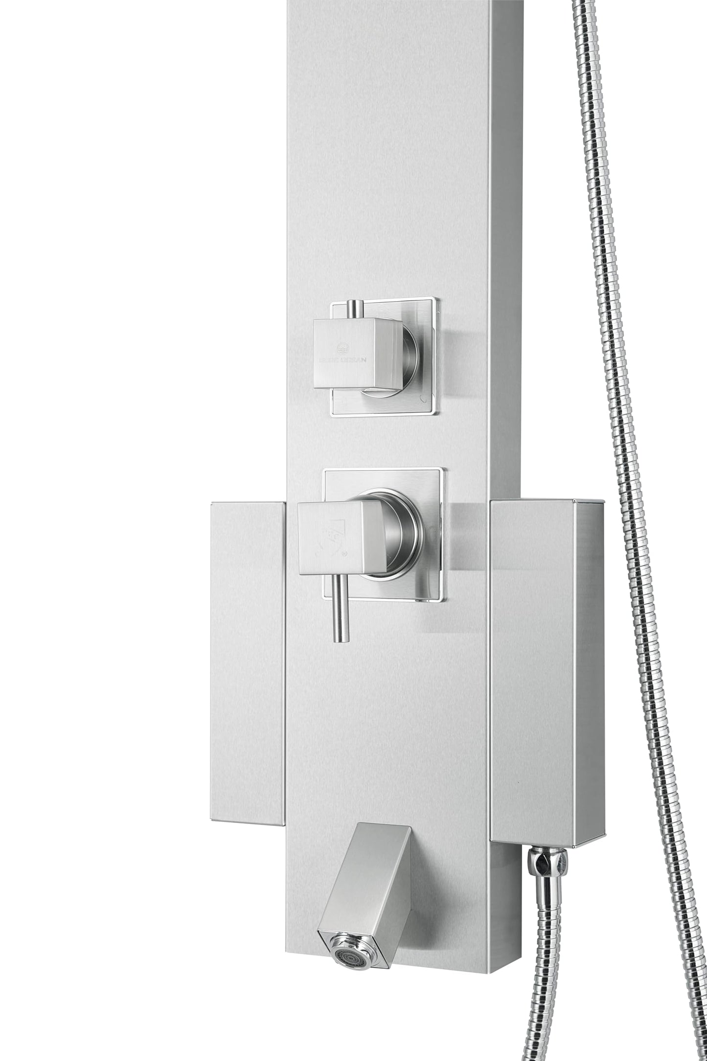 Blue Ocean 48" Stainless Steel SPS822A Shower Panel Tower with Rainfall Shower Head and Spout