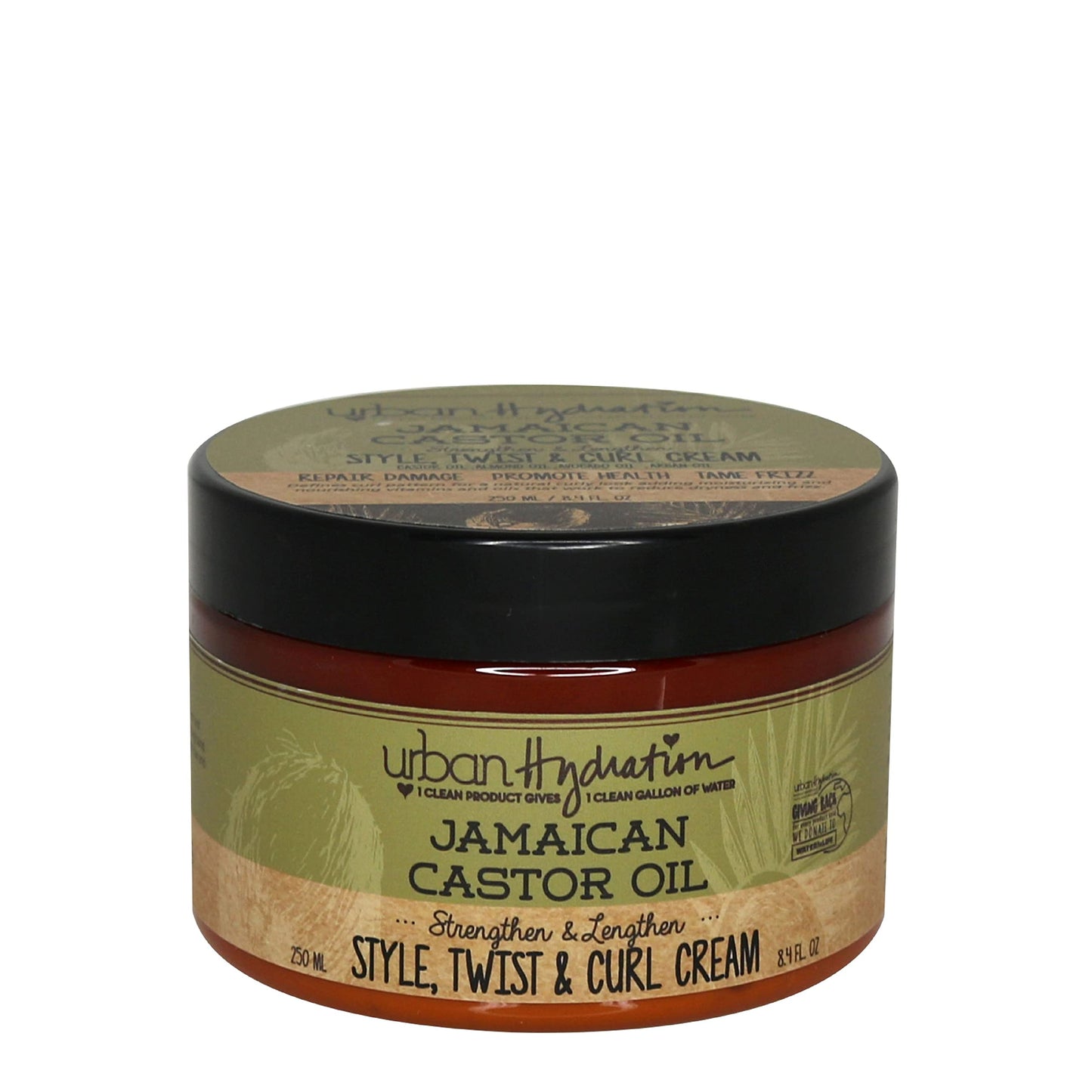 Urban Hydration Jamaican Castor Oil Curl Styling Cream | Sulfate, Paraben and Dye Free, Moisturizes, Thickens, Prevents Breakage