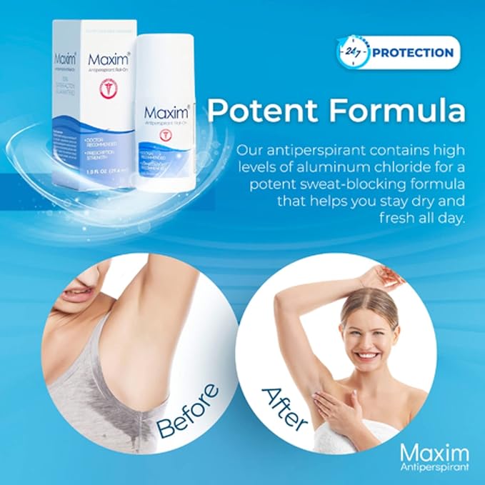 Maxim® Clinical Strength Antiperspirant for Hyperhidrosis Excessive Sweating – Stops Sweat Up to 48 Hours Per Use – Antiperspirant for Men and Women Certain to Keep you Dri