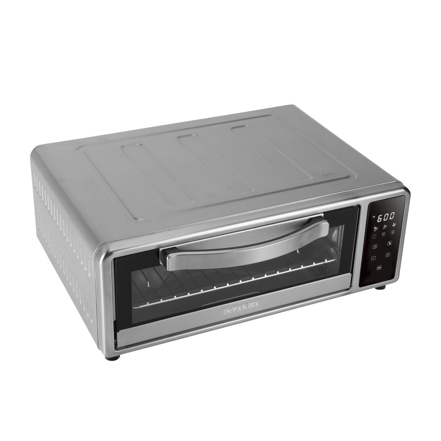 Kalorik MAXX Air Fryer Pizza Oven with Stone, Turbo-Heat Technology Up To 600F Featuring Touchscreen Controls with 6 Preset Functions Fits 12-Inch Pizzas, 1700-Watts, Stainless Steel