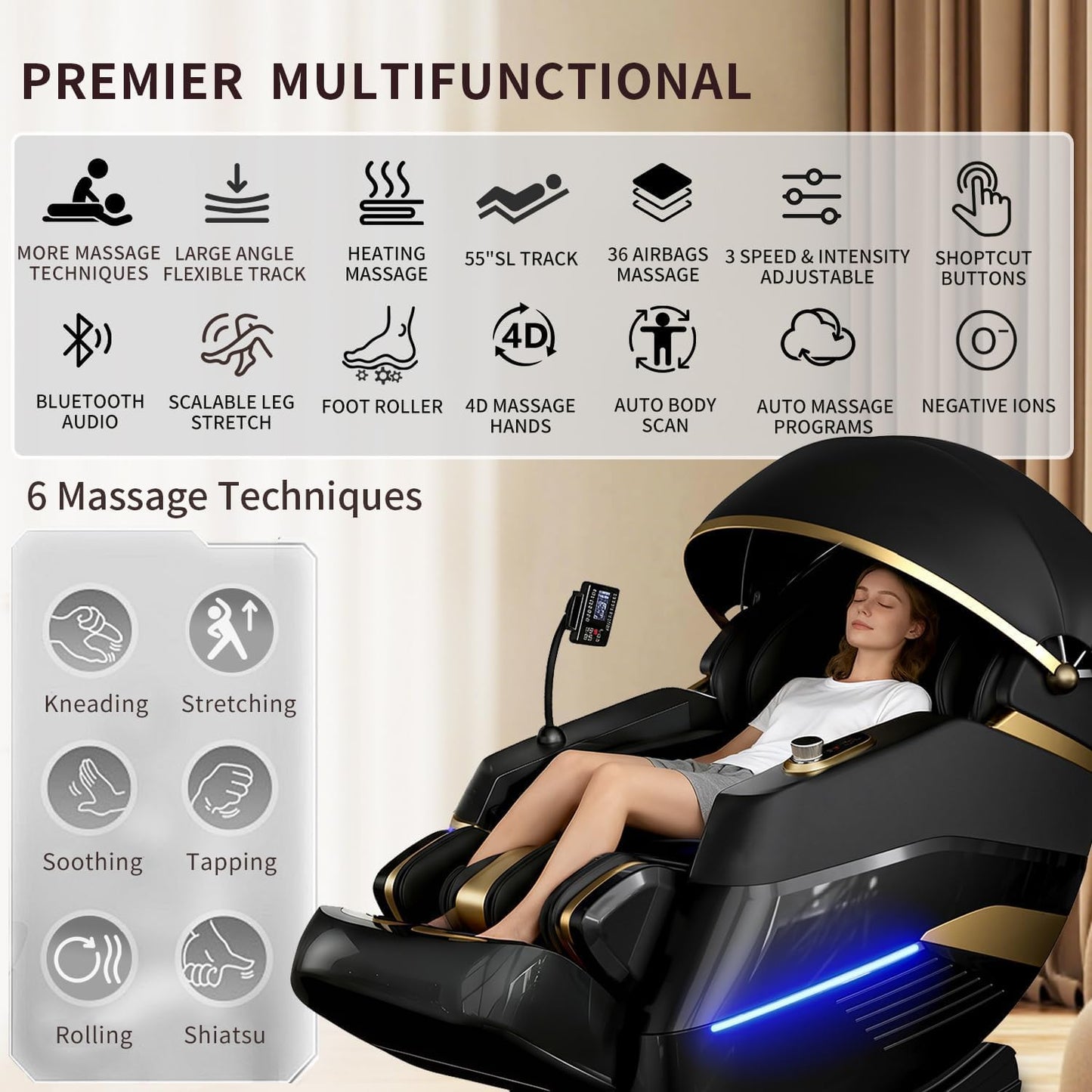 2026 Upgrade Massage Chair sleeping pod Full Body,Zero Gravity 3D SL-Track Shiatsu Massage Recliner Chair Built-in Heat System Airbag Massage with Body Scan, Deep Yoga Stretch, Foot And Back massage