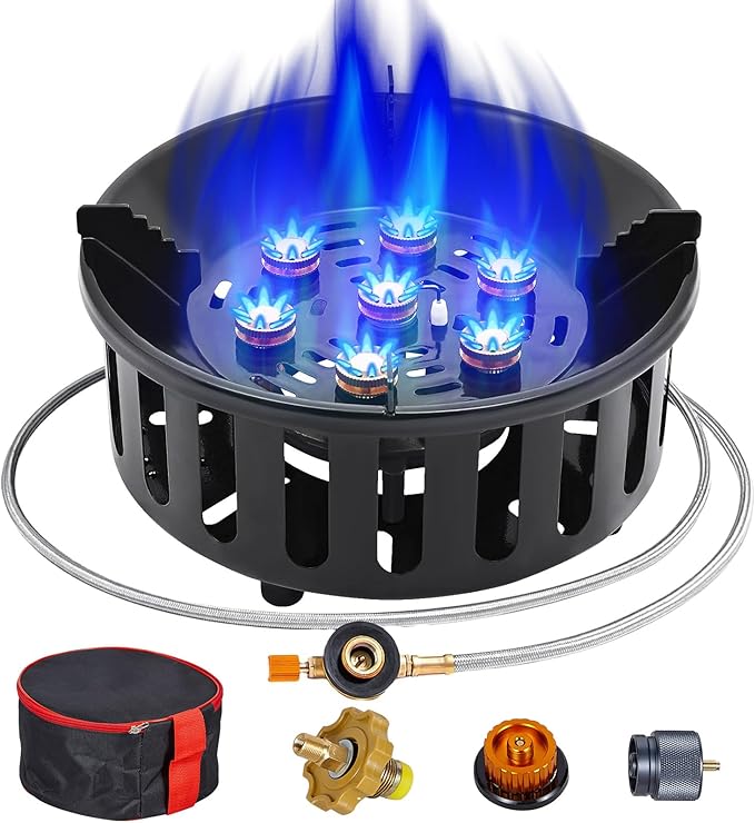 Bestfire Propane Burner, 72,000 BTU Single Burner Gas Stove for Outdoor Cooking, Windproof Camping Stove with Piezo Igniti...