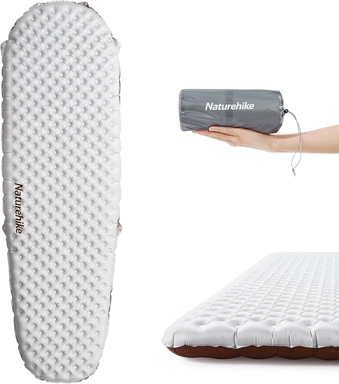 Naturehike Ultralight Insulated Sleeping Pad with R5.8, 3.2in Thickened Patchworkable Inflatable Double Sleeping Mat for C...