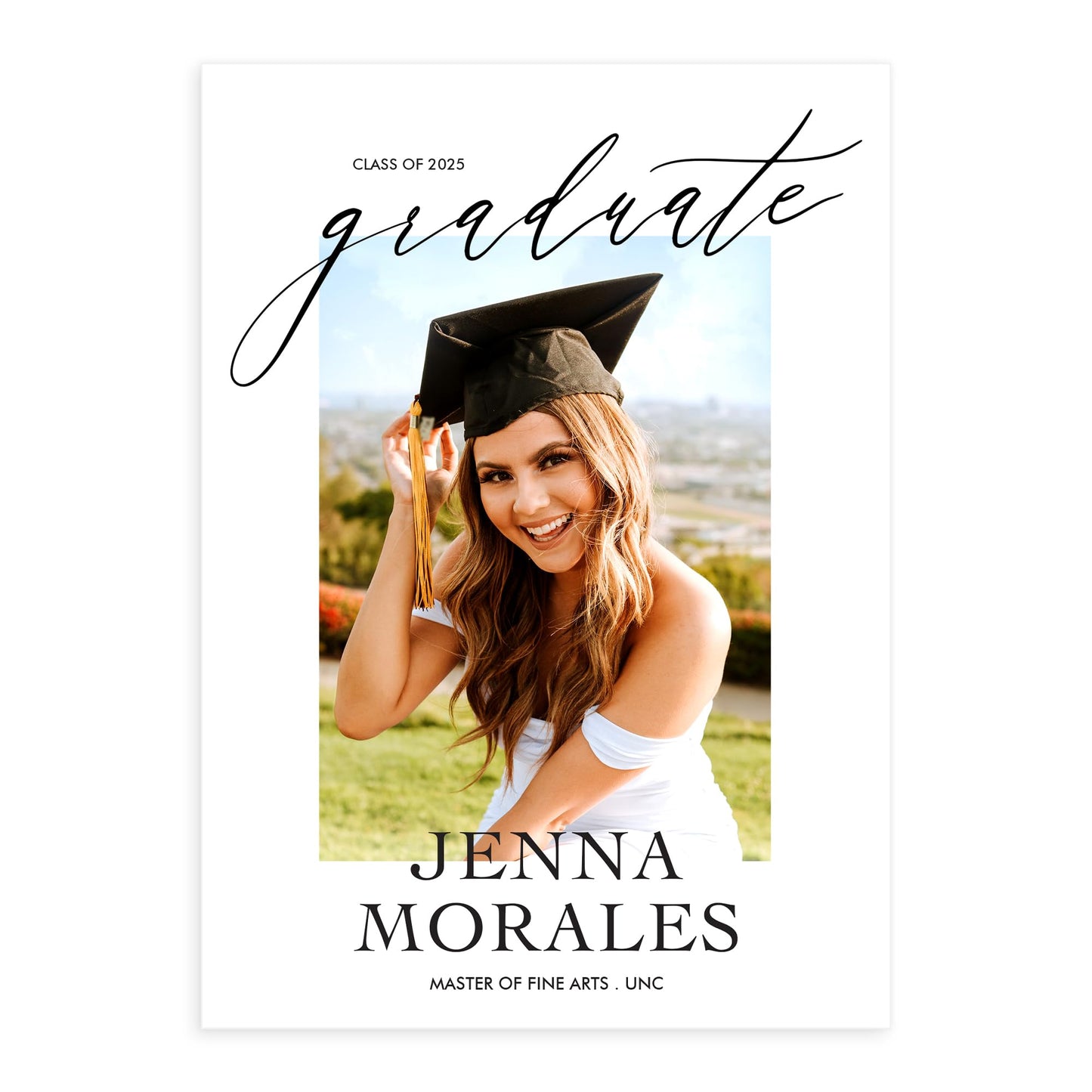 Let's Make Memories Personalized Graduation Announcements Class of 2025-15 Premium Quality Invitations - 5x7 - Custom Photo Cards & White Envelopes - Notable Grad - 15 ct