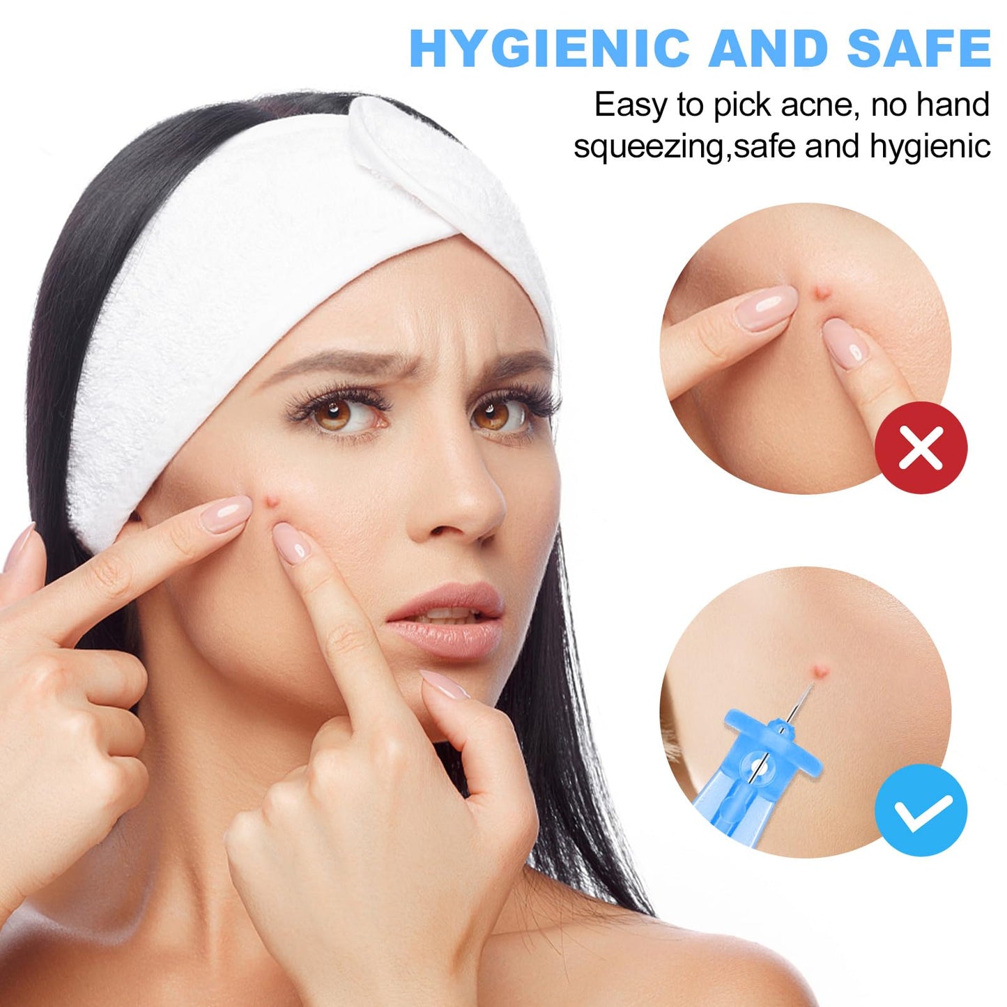 100PCS Disposable Acne Needle & 144 Dots Pimple Stickers - Ultrafine Pimple Popper Needle