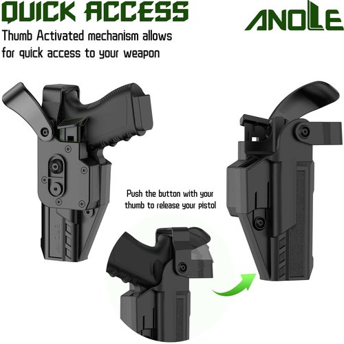 Level Ⅲ Optic Cut Holster for Glock 17 19 19x 44 45 Gen 1-5, Glock 22 23 31 32 Gen1-4, Drop Leg Anti-Slip Strap Holster, Right Hand