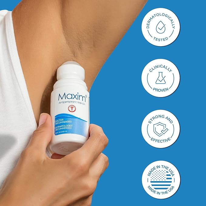 Maxim® Clinical Strength Antiperspirant for Hyperhidrosis Excessive Sweating – Stops Sweat Up to 48 Hours Per Use – Antiperspirant for Men and Women Certain to Keep you Dri