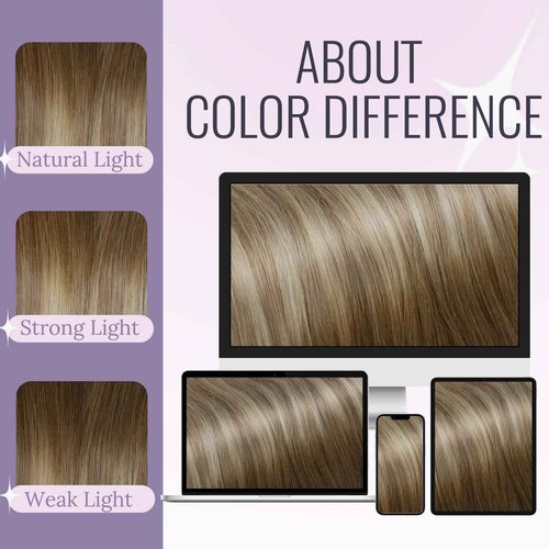 Fshine Invisible Wire Hair Extensions Real Human Hair 16 Inch 80 G Secret Wire Layered Hairpiece Olive Brown to Ash Brown and Blonde One Piece Clip in Hair Extensions for Women