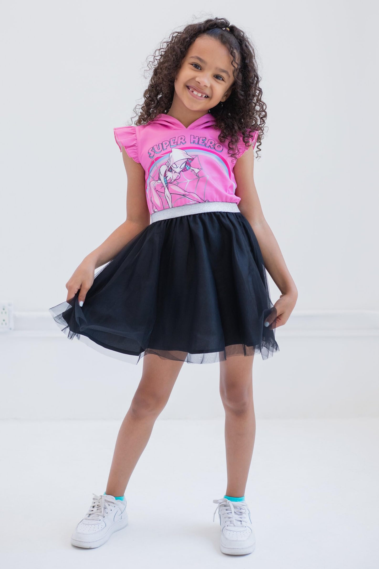 Marvel Spider-Man Spider-Gwen Ghost Spider Toddler Girls Mesh Cosplay Tulle Dress Pink 3T