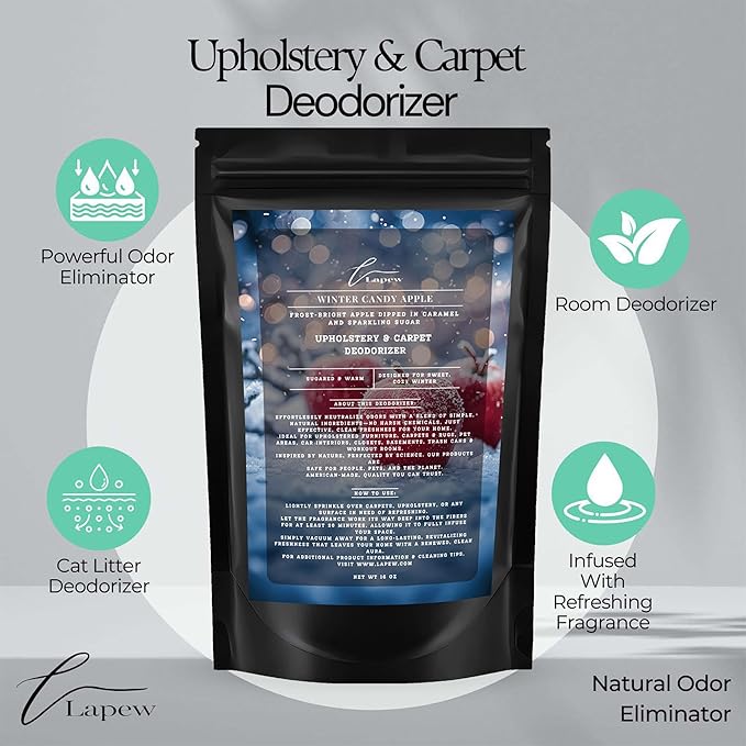 Winter Candy Apple Carpet Freshener Powder 16 oz | Powerful Odor Eliminator for Home | Upholstery Deodorizer | Carpet Deodorizer | Cat Litter Box