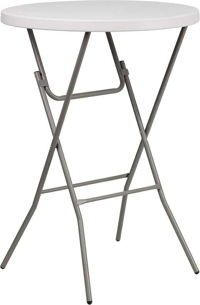 Flash Furniture Kathryn 31.5" Round All-Occasion Folding Bar Height Table for Parties and Commercial Events, Plastic Bar H...