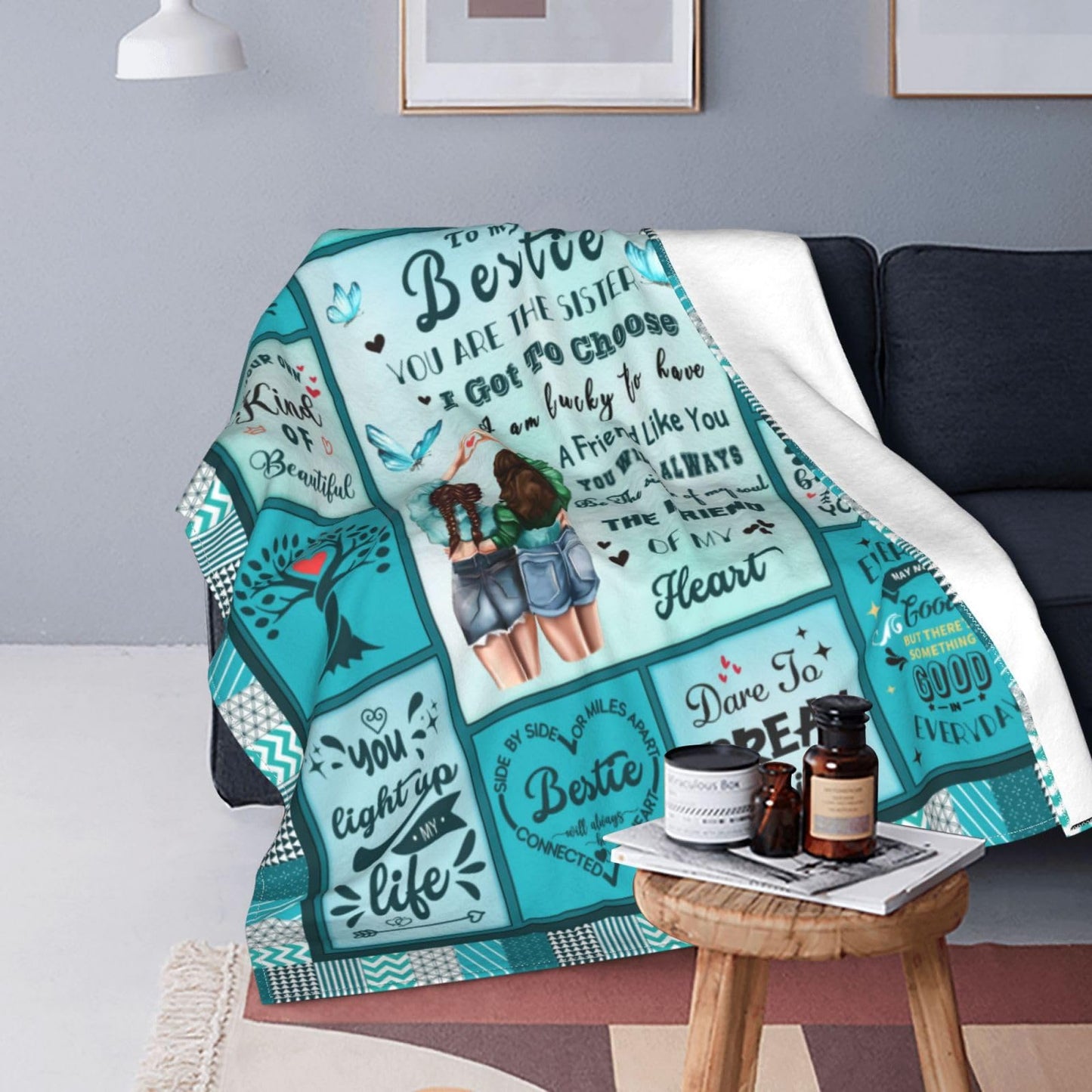 SUBORD Gifts for Best Friends Women, Best Friend Blanket 60”X50”, Best Friend Birthday Gifts, Bestie/BFF Gift/Friendship Gift for Women/Christmas