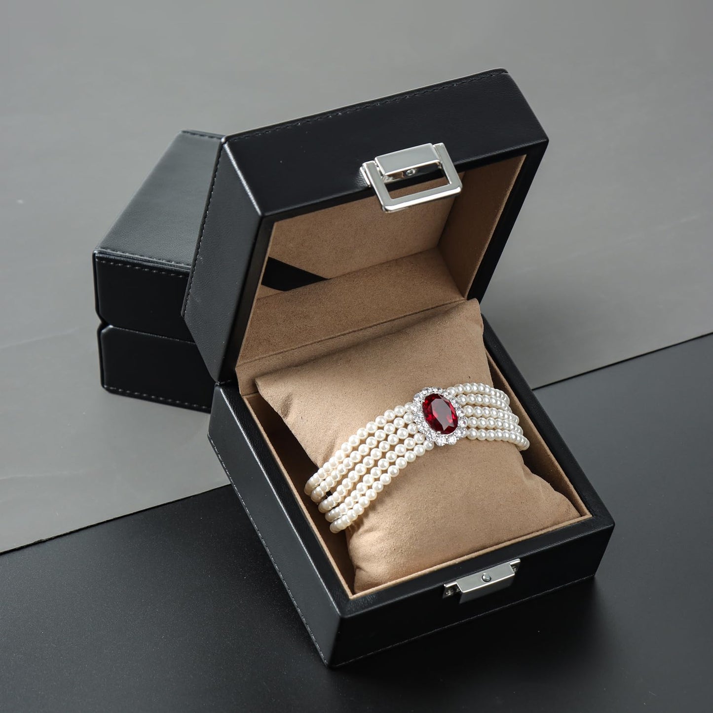 Vidifina Bracelet/Bangle Gift Box Square Jewelry Luxury Display Boxes Storage Case for Women (BRACELET-BLACK)